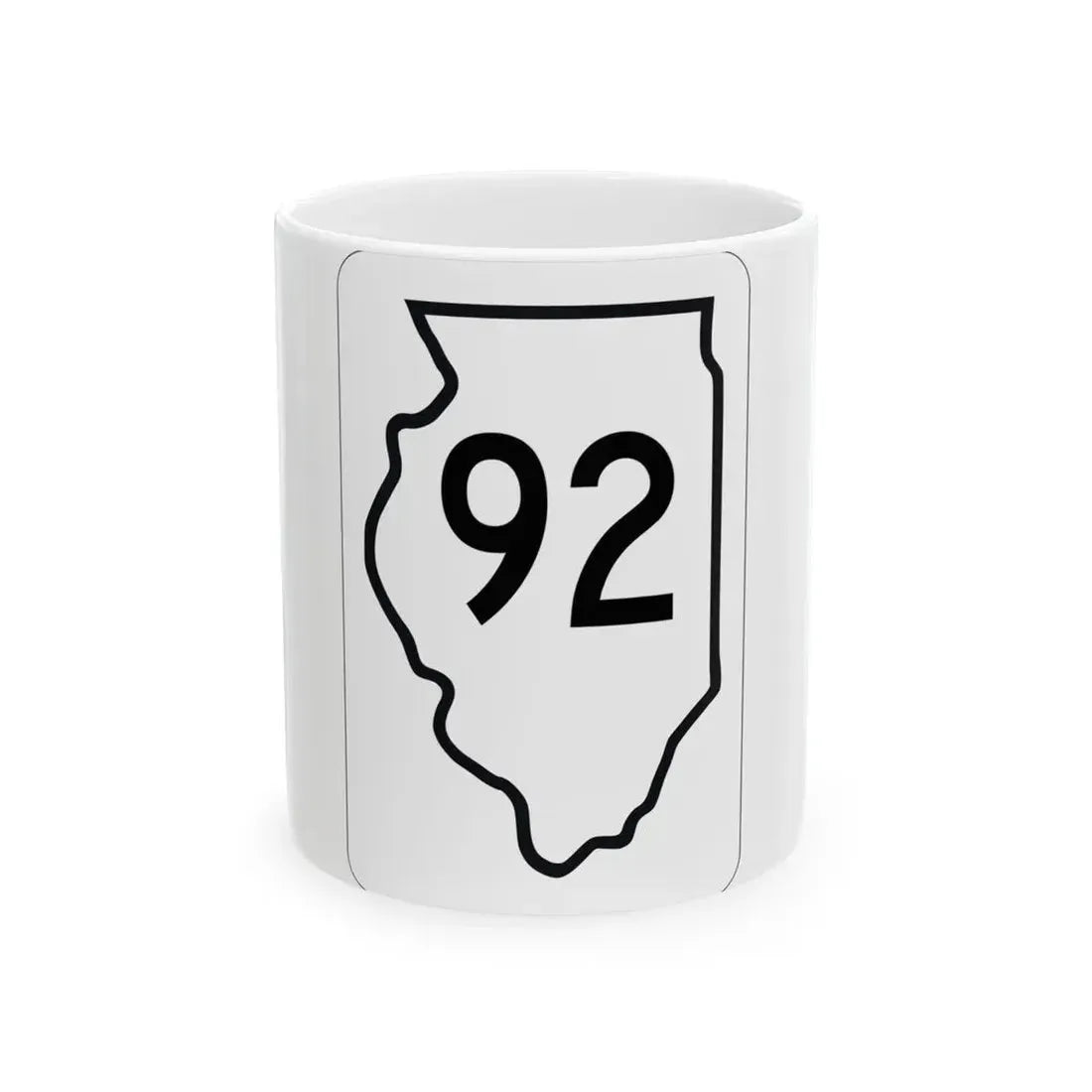 Illinois 92 1950 (Illinois) (Road Sign) White Coffee Mug 11oz - Go Mug Yourself