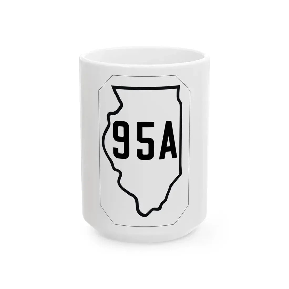 Illinois 95A 1926 (Illinois) (Road Sign) White Coffee Mug 15oz - Go Mug Yourself