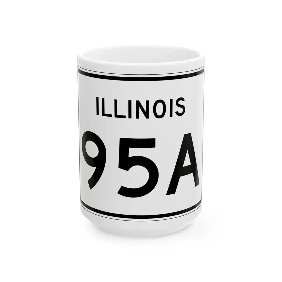 Illinois 95A (Illinois) (Road Sign) White Coffee Mug - Go Mug Yourself