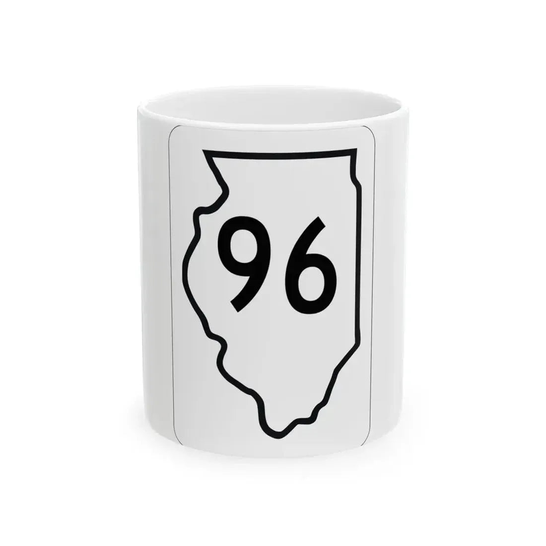 Illinois 96 1950 (Illinois) (Road Sign) White Coffee Mug 11oz - Go Mug Yourself