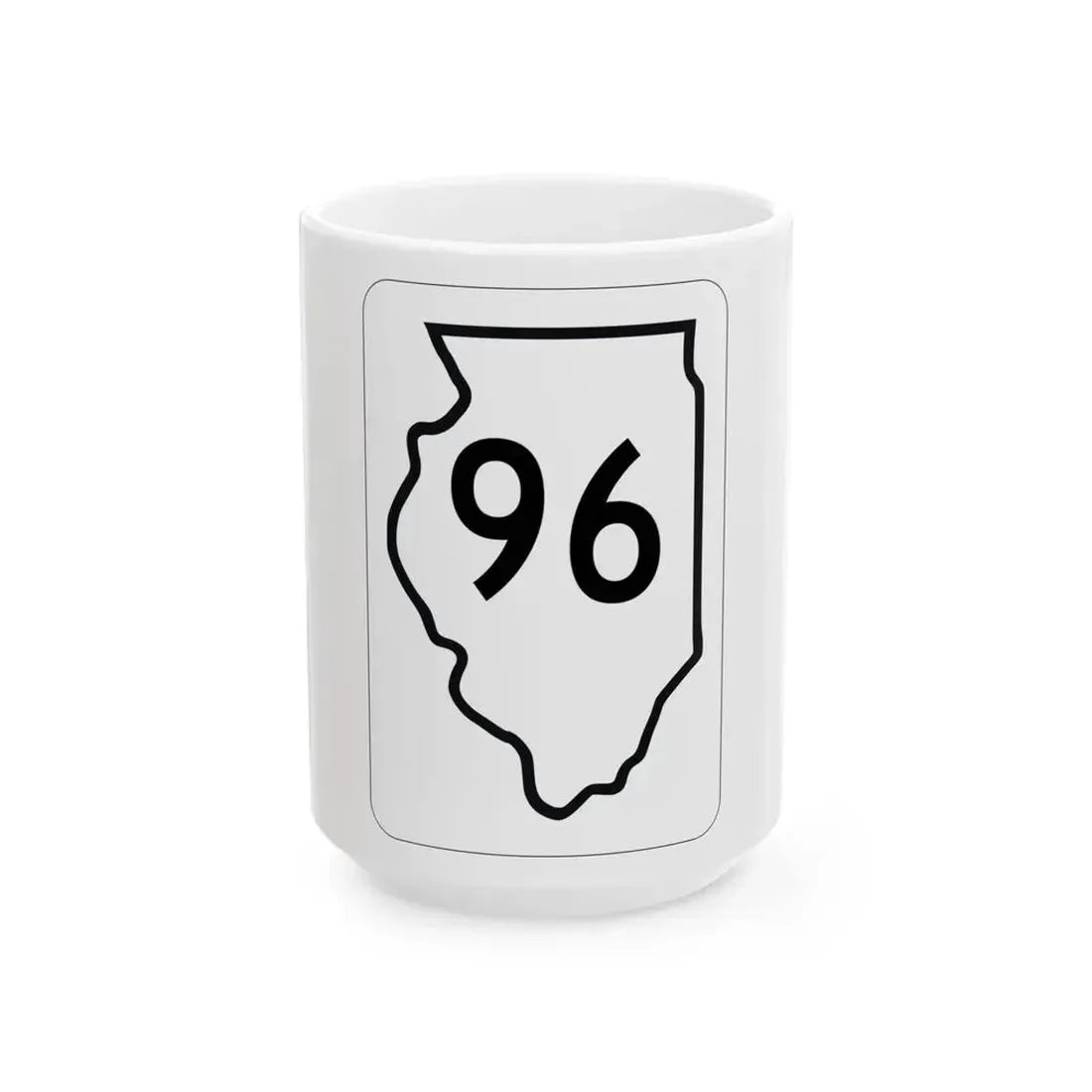 Illinois 96 1950 (Illinois) (Road Sign) White Coffee Mug 15oz - Go Mug Yourself