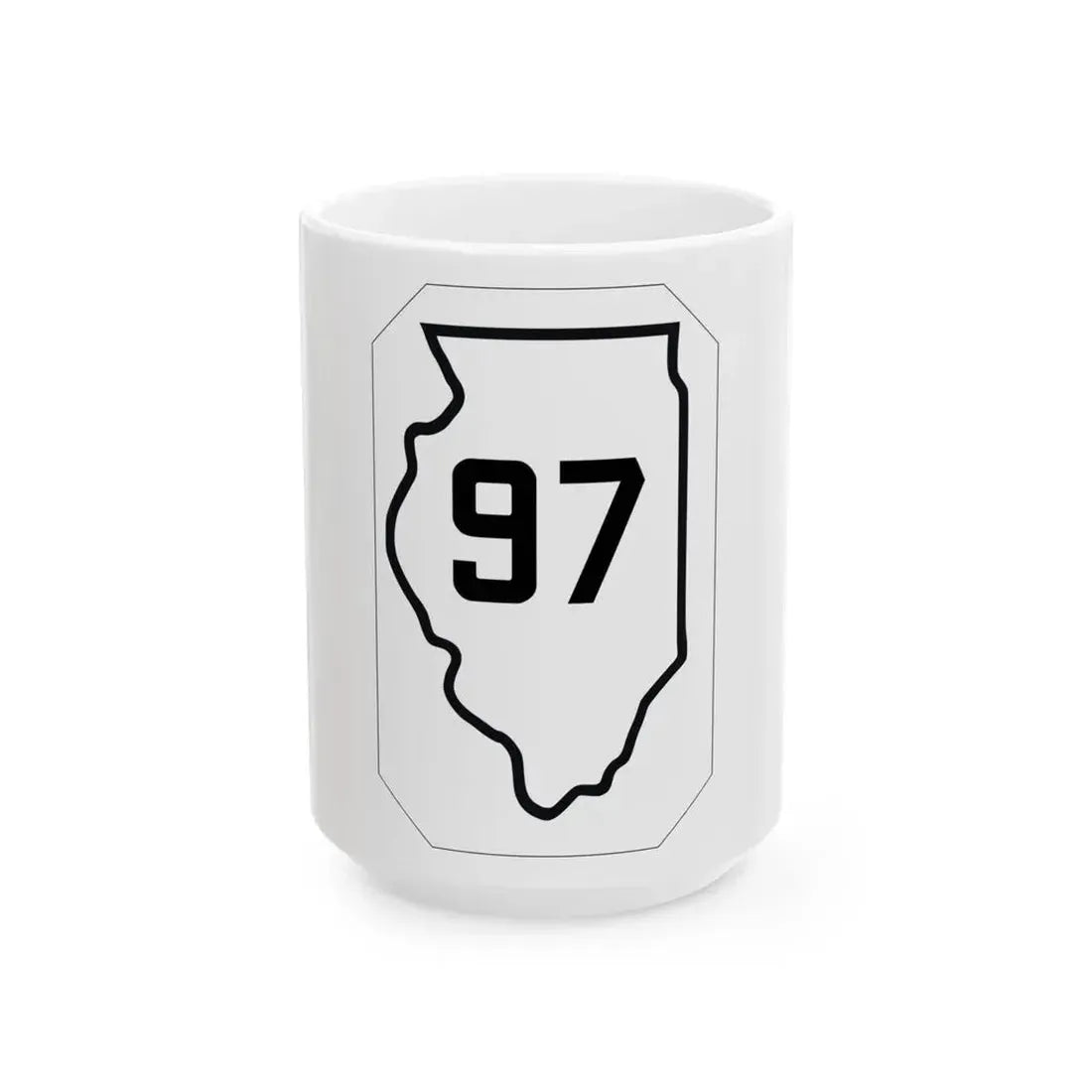 Illinois 97 1926 (Illinois) (Road Sign) White Coffee Mug 15oz - Go Mug Yourself