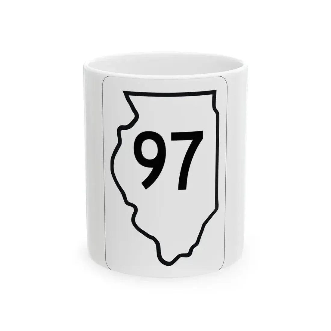 Illinois 97 1950 (Illinois) (Road Sign) White Coffee Mug 11oz - Go Mug Yourself