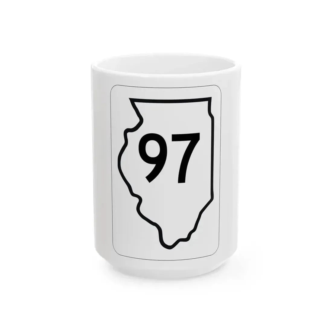 Illinois 97 1950 (Illinois) (Road Sign) White Coffee Mug 15oz - Go Mug Yourself