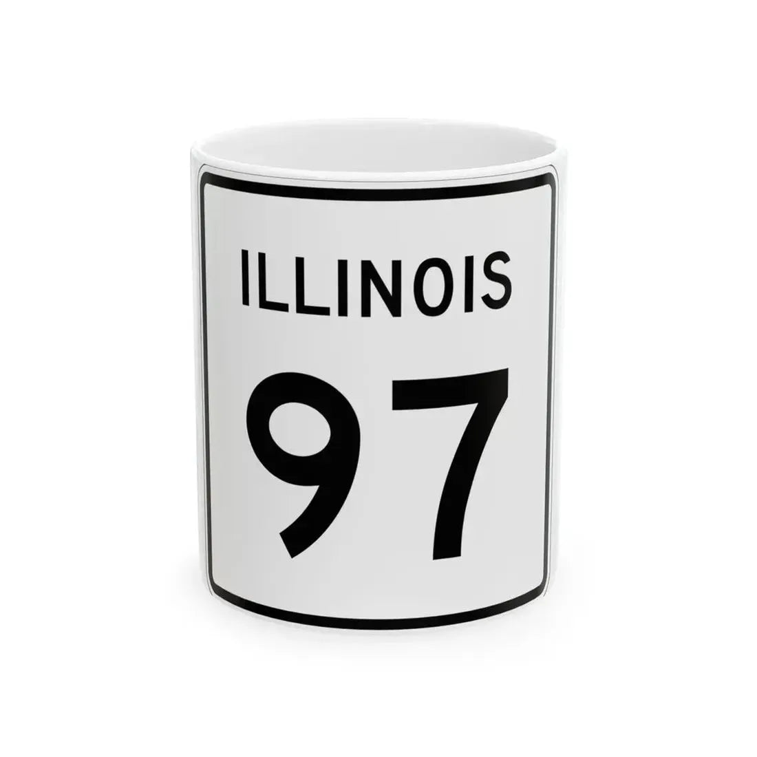 Illinois 97 (Illinois) (Road Sign) White Coffee Mug 11oz - Go Mug Yourself