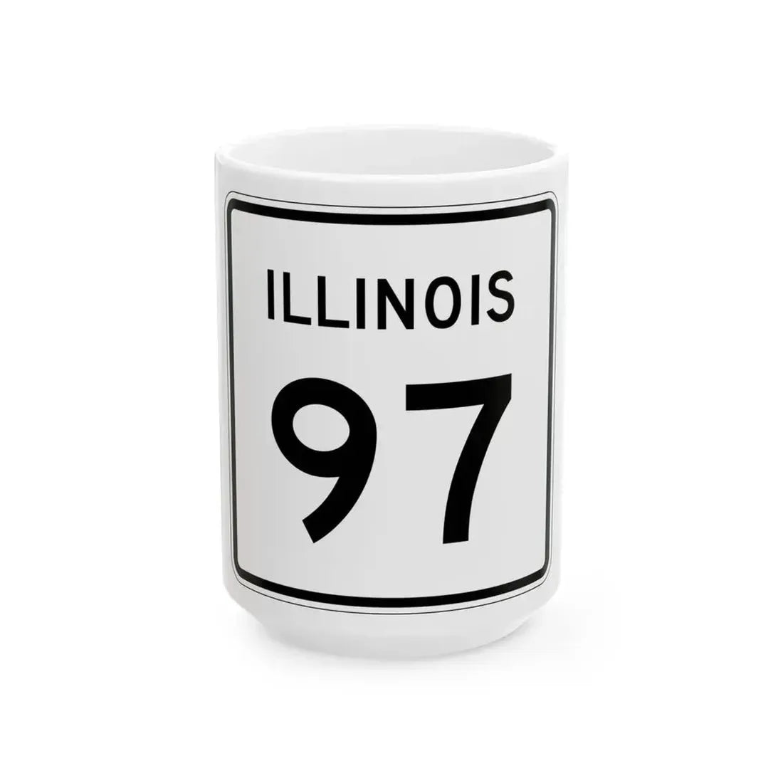 Illinois 97 (Illinois) (Road Sign) White Coffee Mug 15oz - Go Mug Yourself
