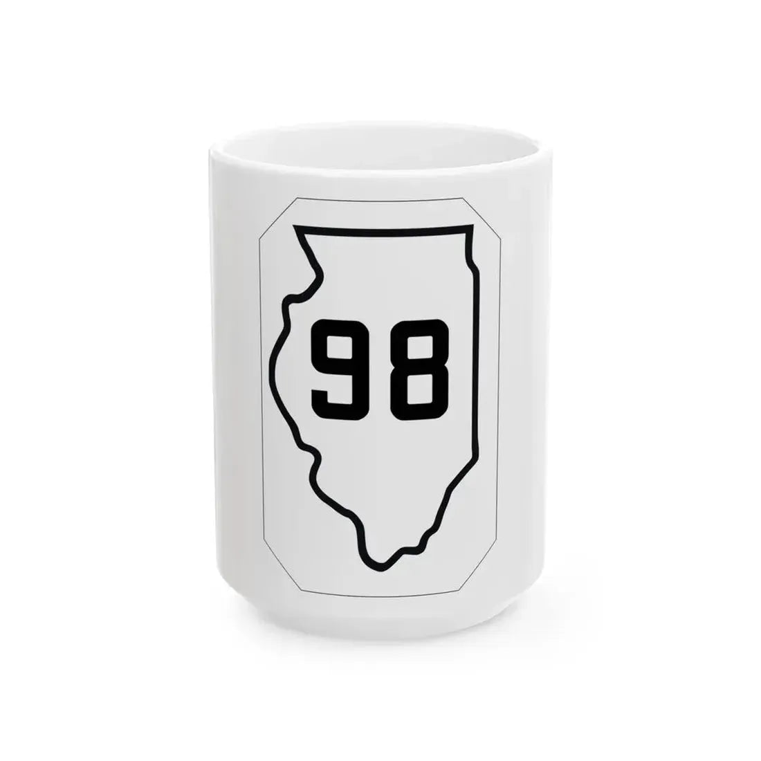 Illinois 98 1926 (Illinois) (Road Sign) White Coffee Mug 15oz - Go Mug Yourself