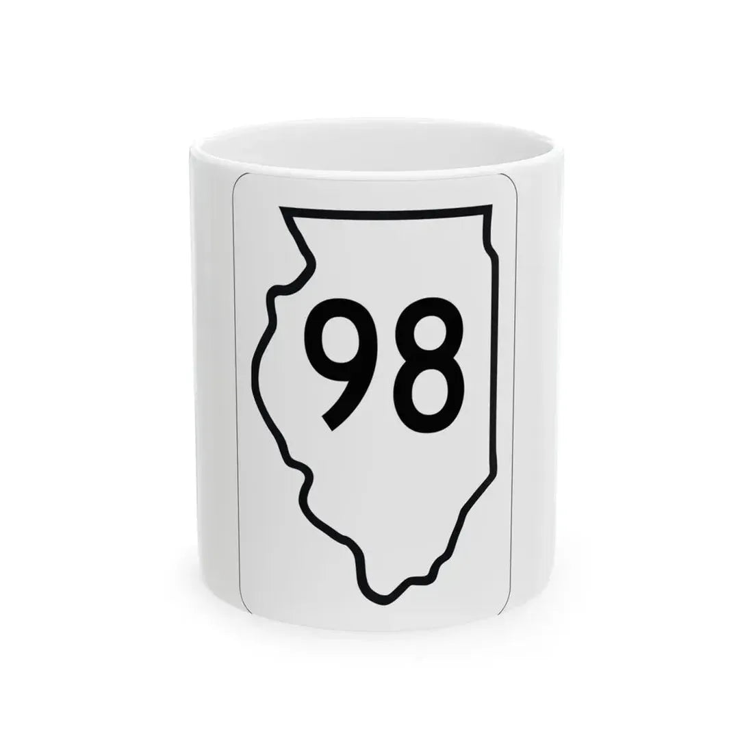 Illinois 98 1950 (Illinois) (Road Sign) White Coffee Mug - Go Mug Yourself