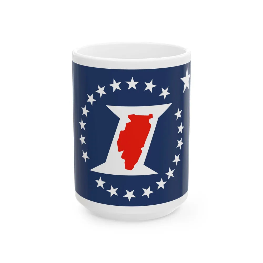 Illinois Sesquicentennial Flag (United States) White Coffee Mug 15oz - Go Mug Yourself