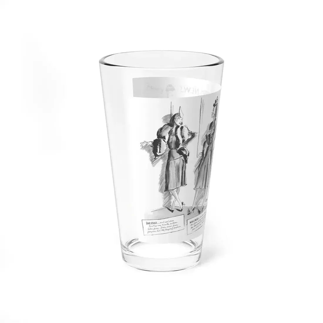 Illustration by Rene Bouet-Willaumez, 1941 - Pint Glass 16oz - Go Mug Yourself