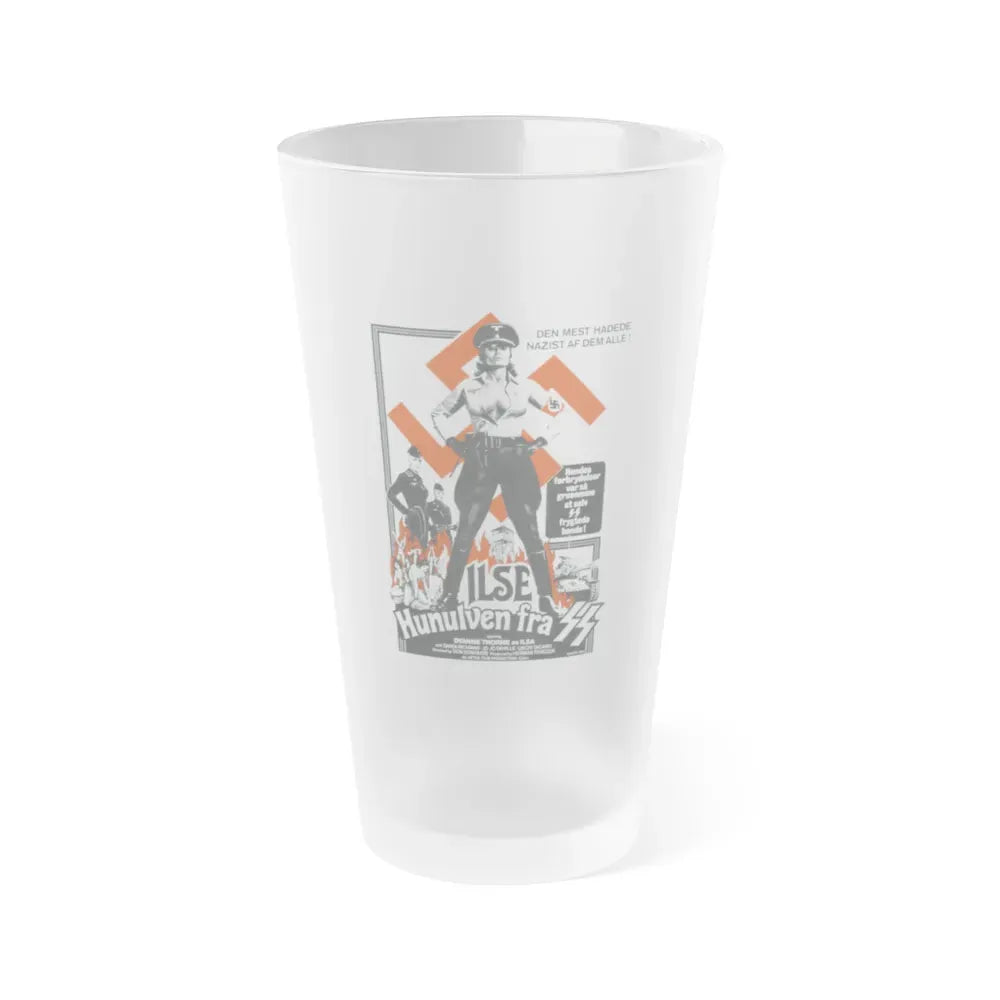 ILSA SHE-WOLF OF THE SS (DANISH RERELEASE) 1975 Movie Poster - Frosted Pint Glass 16oz 16oz Frosted - Go Mug Yourself