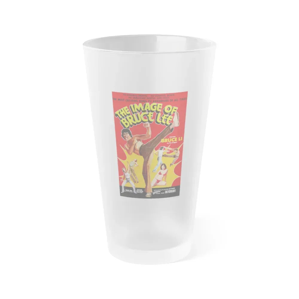 IMAGE OF BRUCE LEE 1976 Movie Poster - Frosted Pint Glass 16oz 16oz Frosted - Go Mug Yourself