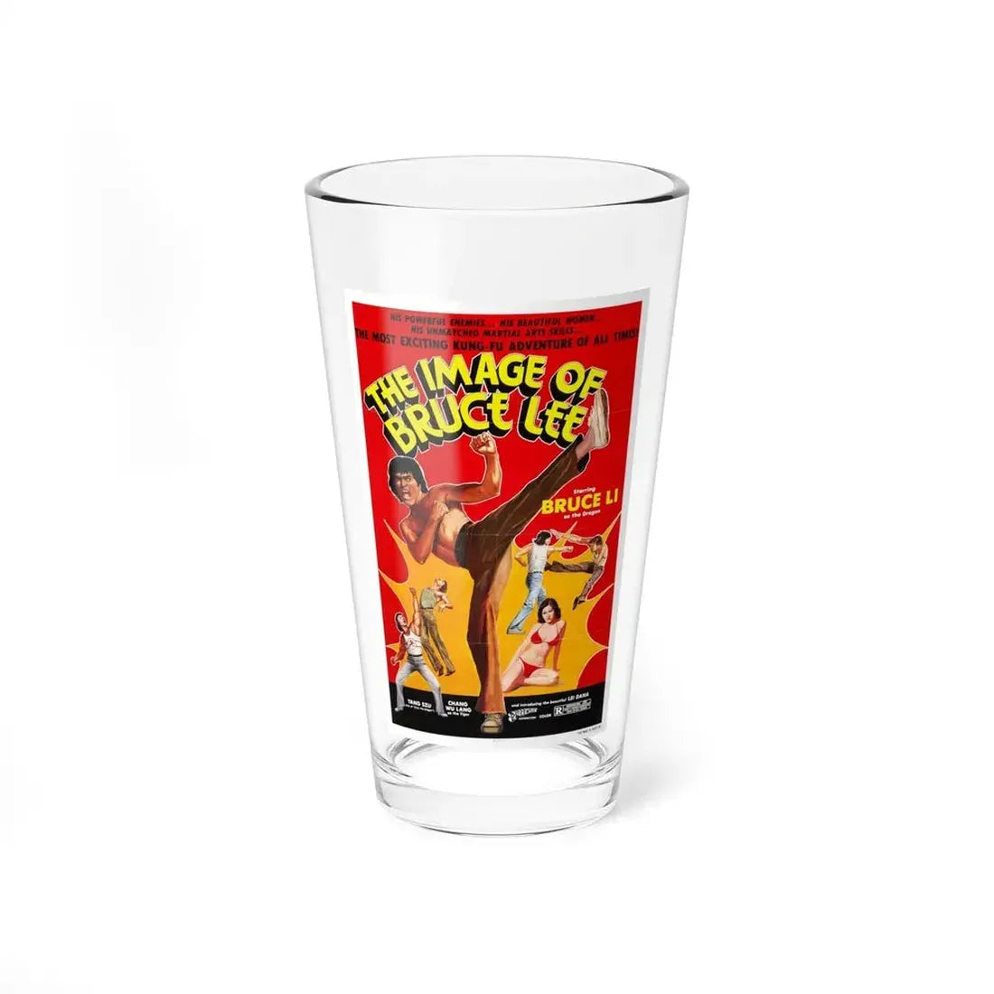 IMAGE OF BRUCE LEE 1976 Movie Poster - Pint Glass 16oz 16oz - Go Mug Yourself