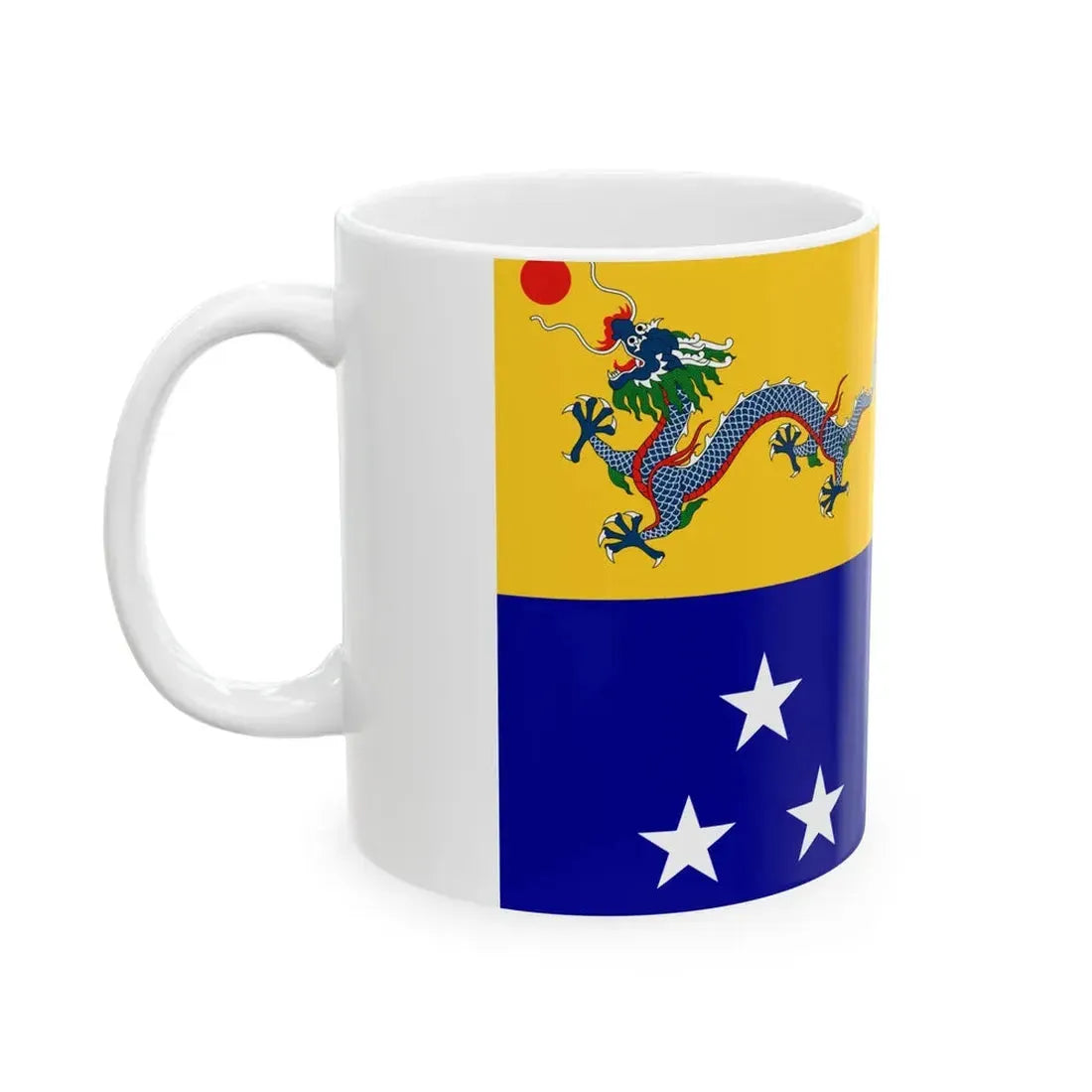 Imperial Chinese Navy Admirals Flag 1909-1911 (China) White Coffee Mug - Go Mug Yourself