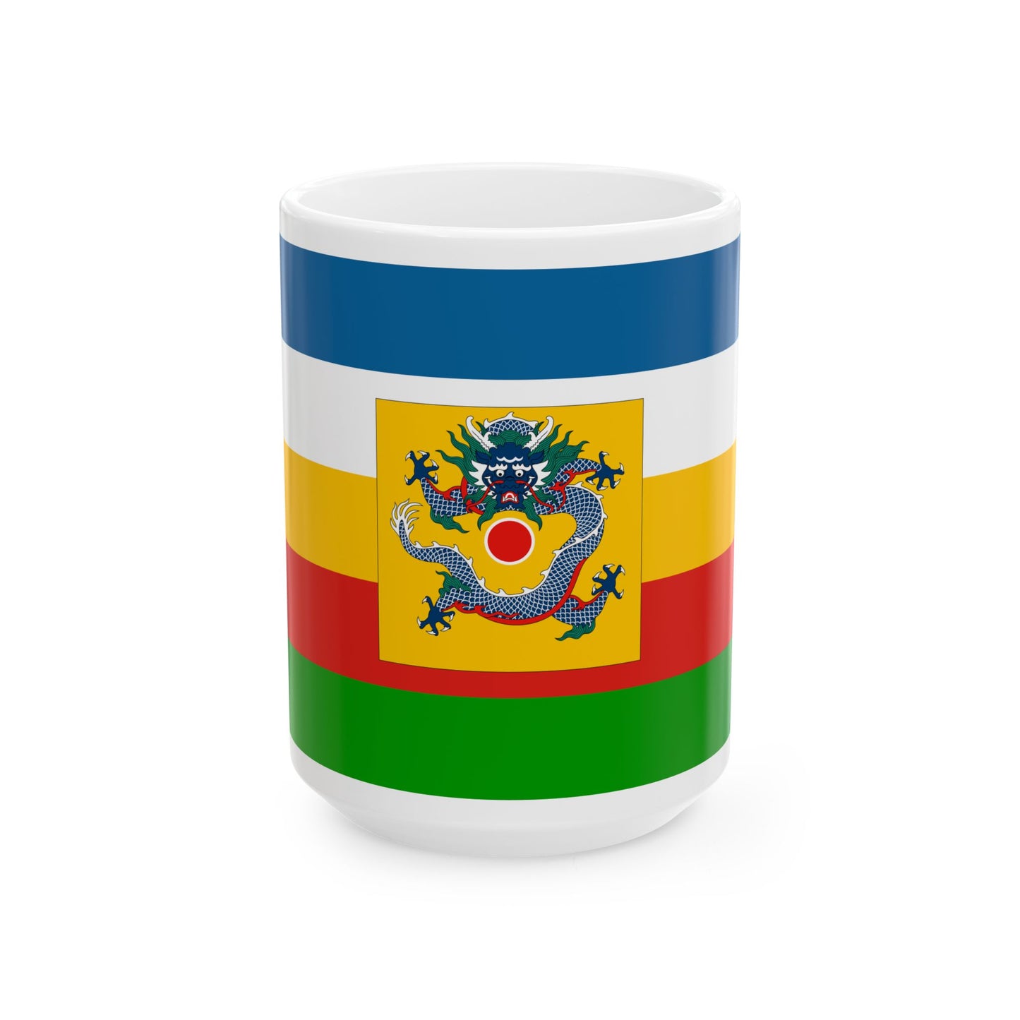 Imperial Chinese Navy Fleet Commanders Flag 1905-1909 (China) White Coffee Mug-15oz-Go Mug Yourself