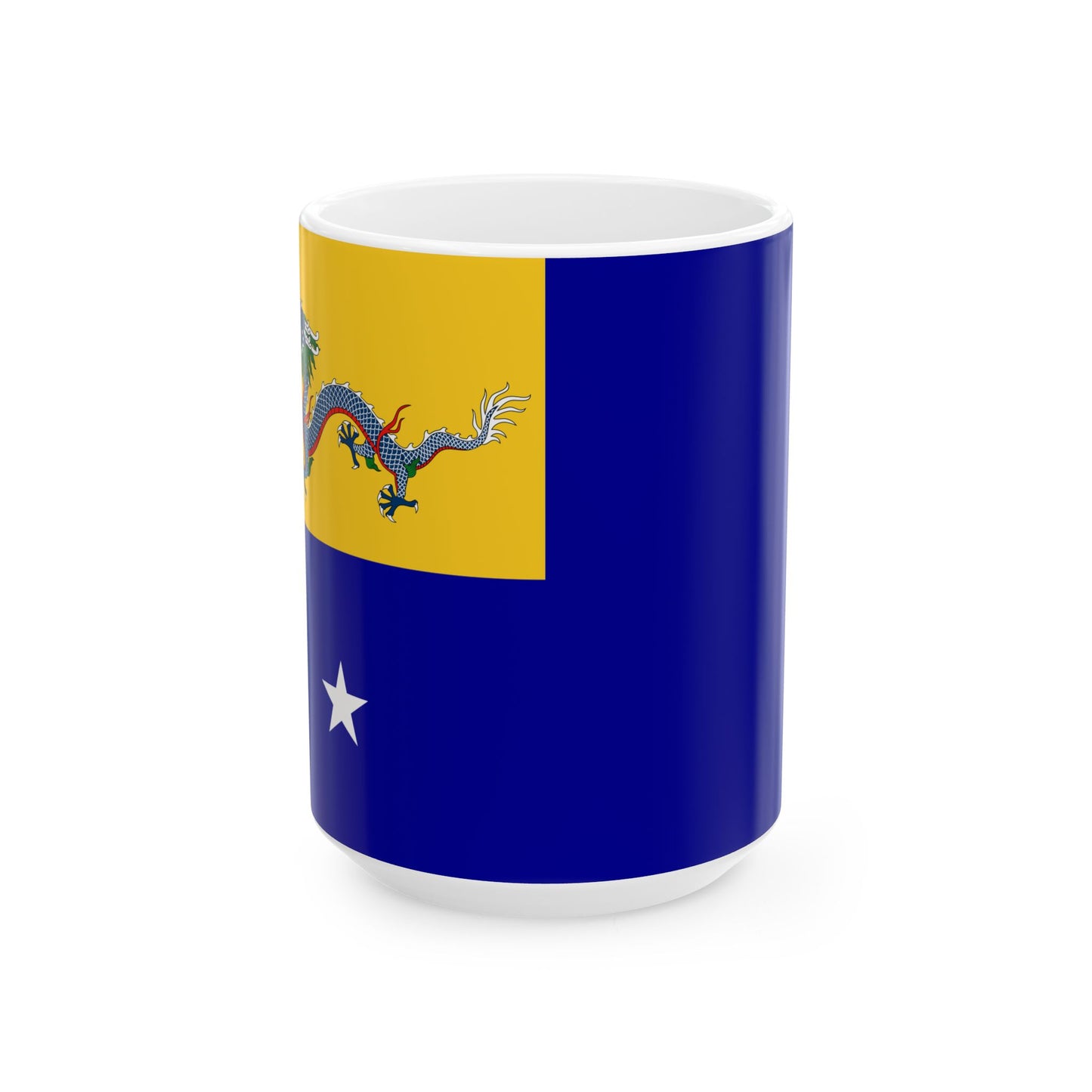 Imperial Chinese Navy Rear Admirals Flag 1909-1911 (China) White Coffee Mug-15oz-Go Mug Yourself