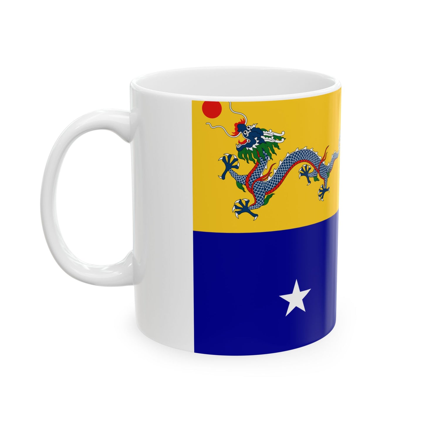 Imperial Chinese Navy Rear Admirals Flag 1909-1911 (China) White Coffee Mug-Go Mug Yourself