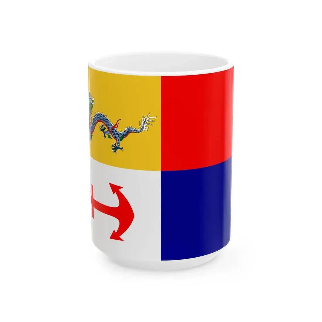 Imperial Chinese Navy Secretarys Flag 1909-1911 (China) White Coffee Mug 15oz - Go Mug Yourself