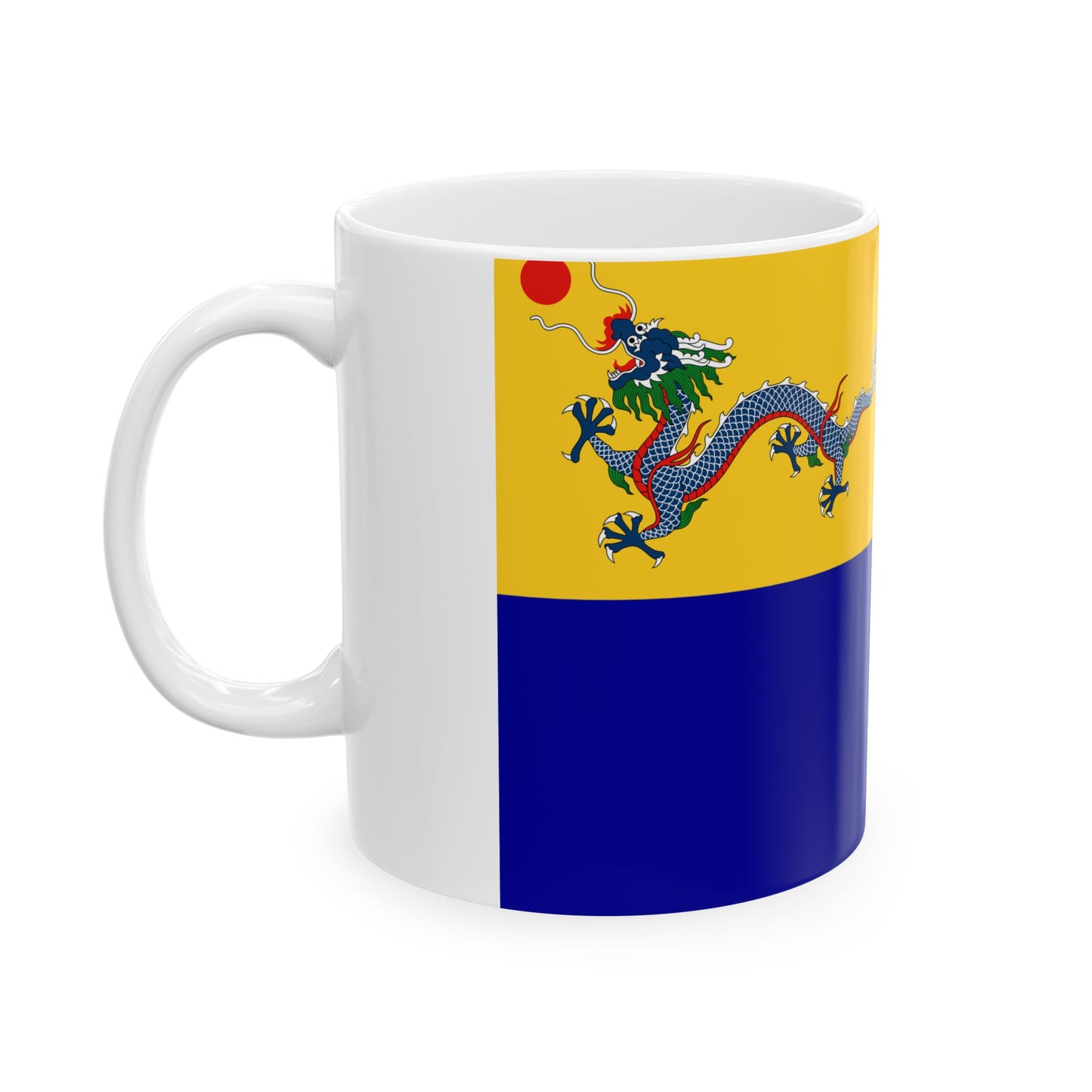 Imperial Chinese Navy Senior Officers Flag 1909-1911 (China) White Coffee Mug-Go Mug Yourself