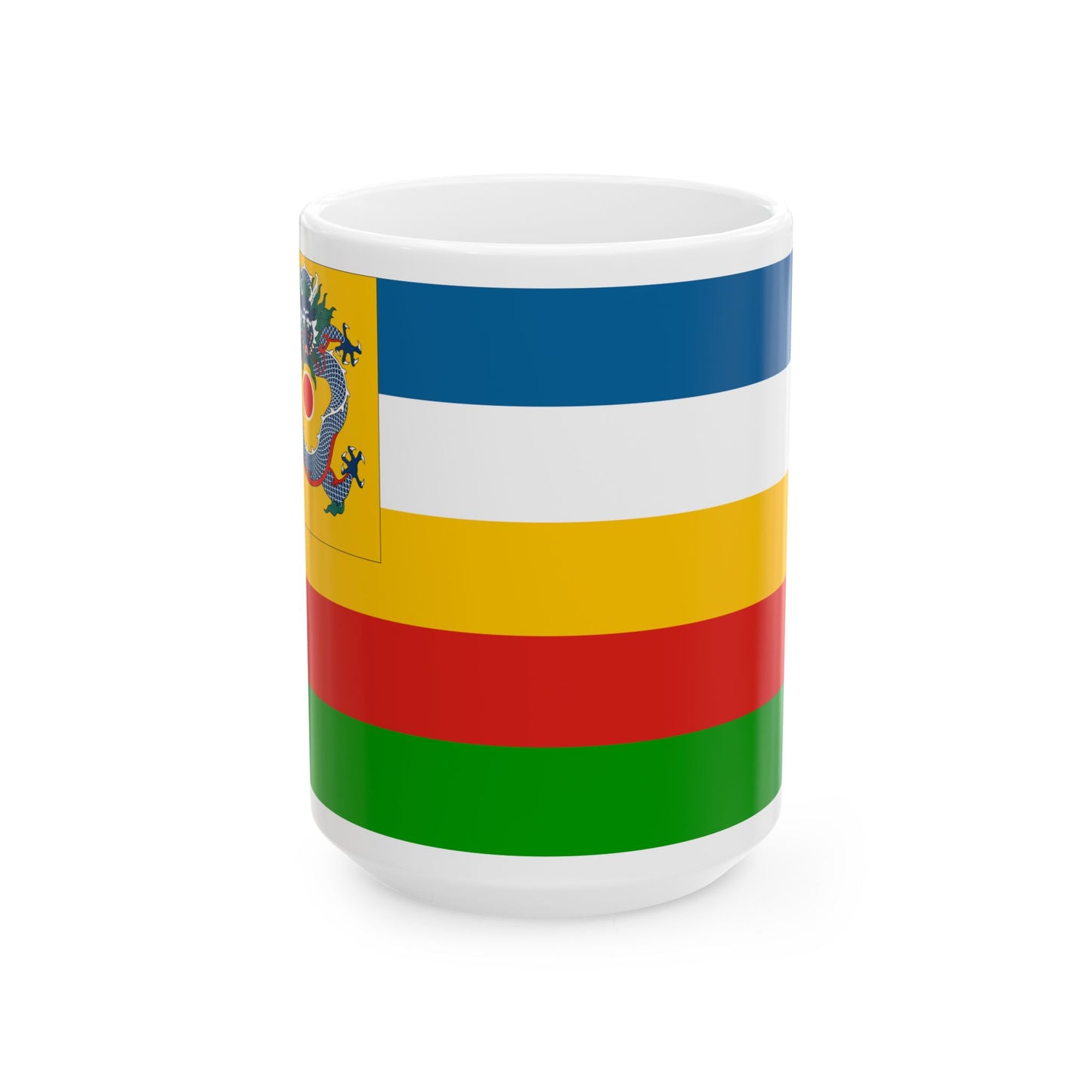 Imperial Chinese Navy Squadron Commanders Flag 1905-1909 (China) White Coffee Mug-15oz-Go Mug Yourself