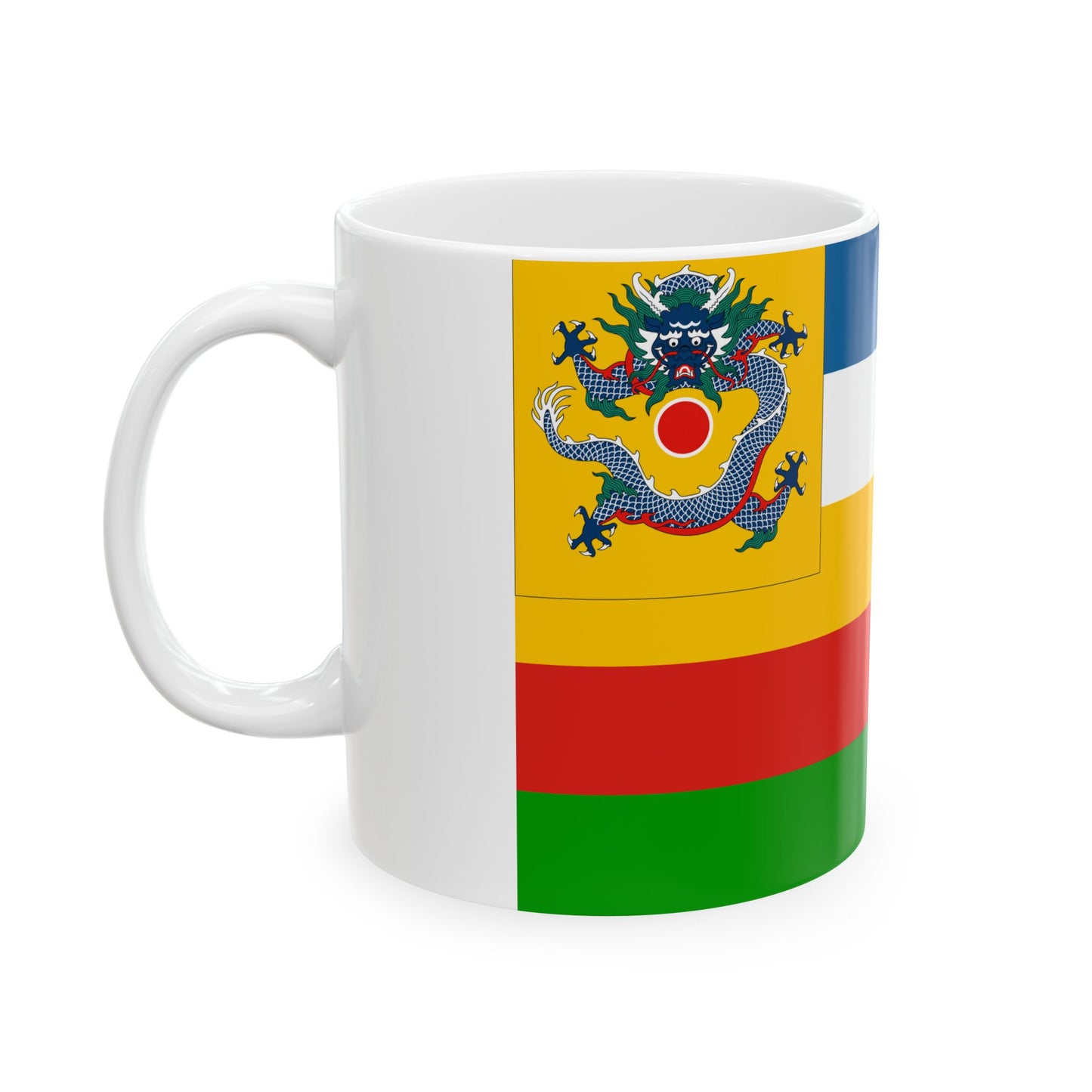 Imperial Chinese Navy Squadron Commanders Flag 1905-1909 (China) White Coffee Mug-Go Mug Yourself