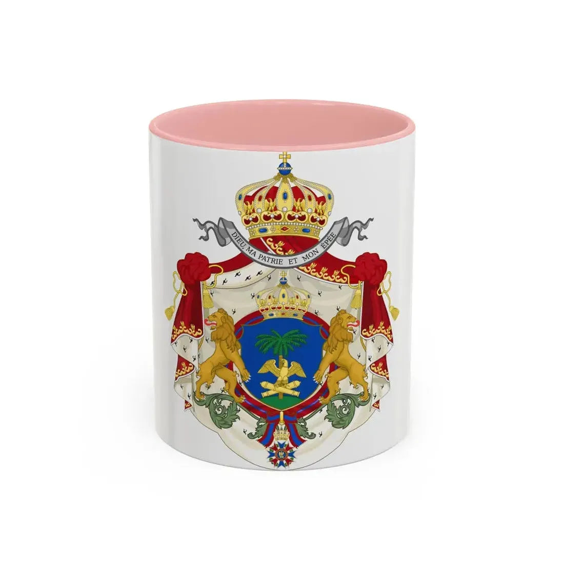 Imperial Coat of Arms of Haiti (1849-1859) - Accent Coffee Mug 11oz Pink - Go Mug Yourself