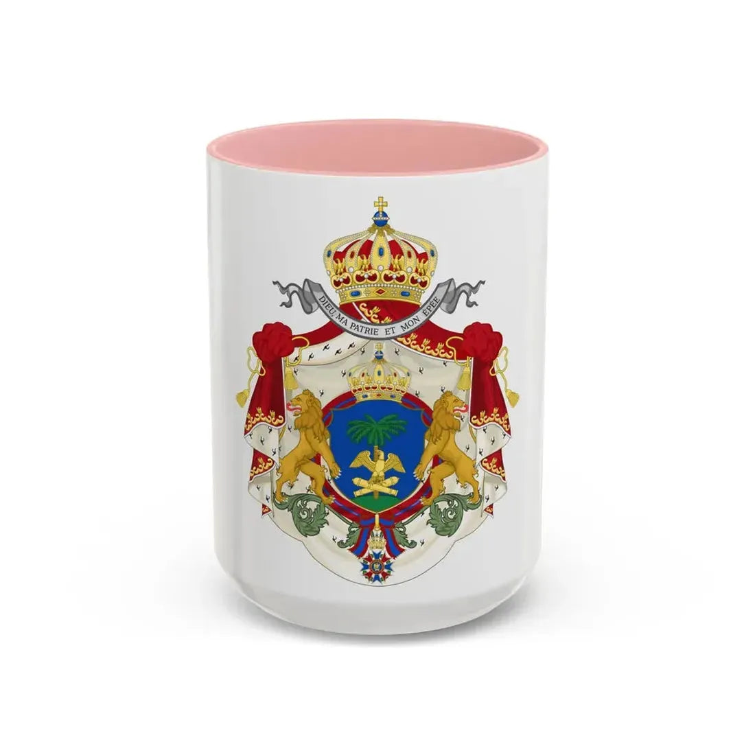 Imperial Coat of Arms of Haiti (1849-1859) - Accent Coffee Mug 15oz Pink - Go Mug Yourself