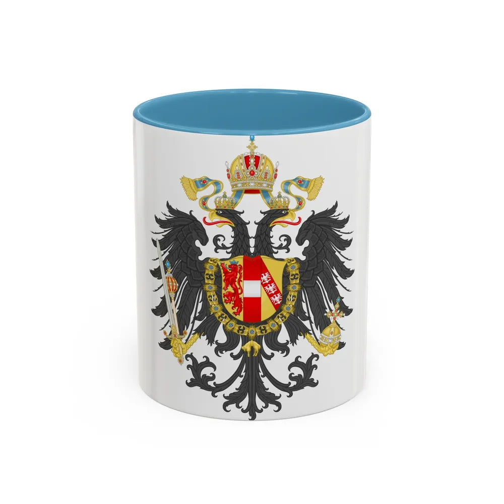 Imperial Coat of Arms of the Empire of Austria (1815) - Accent Coffee Mug 11oz Light Blue - Go Mug Yourself