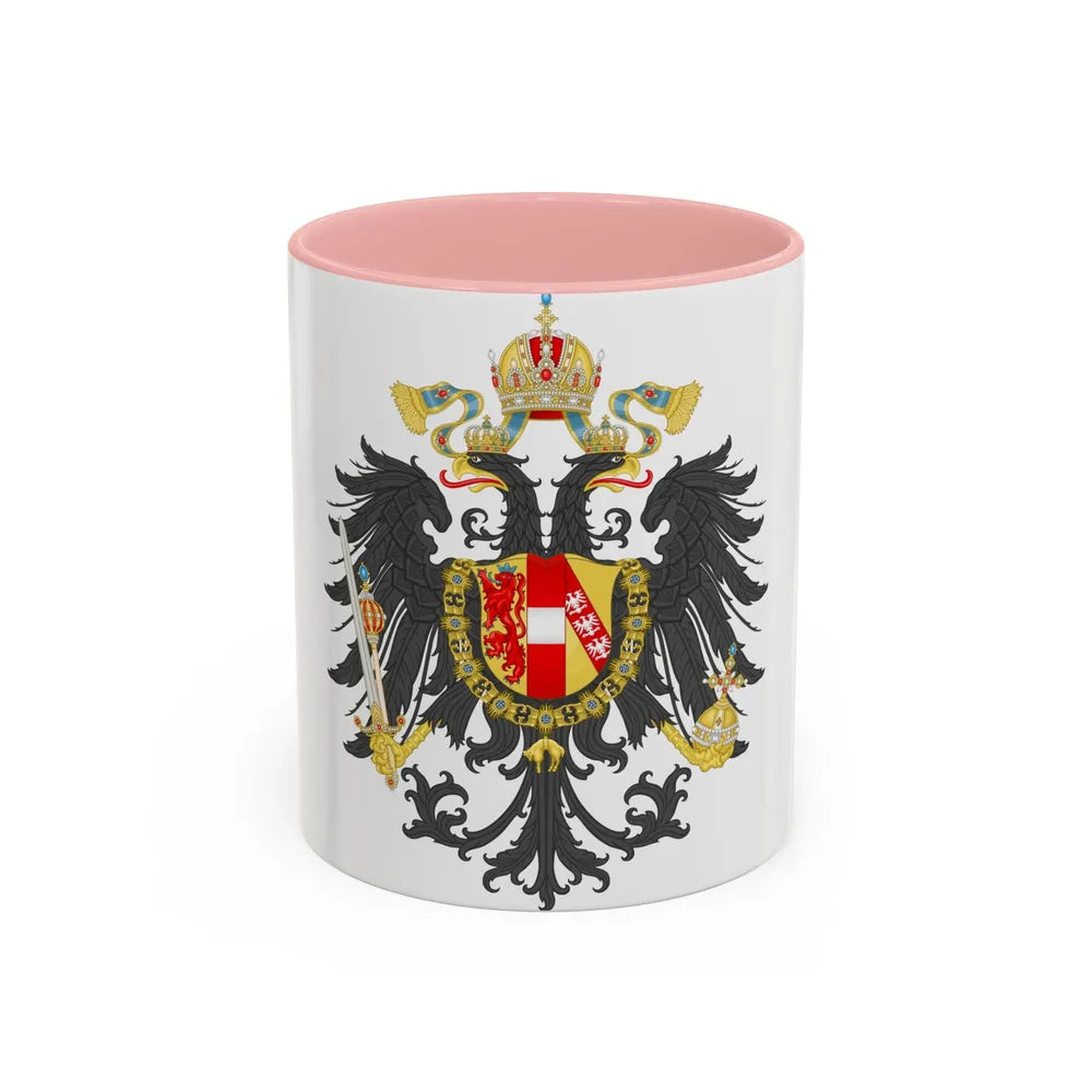 Imperial Coat of Arms of the Empire of Austria (1815) - Accent Coffee Mug 11oz Pink - Go Mug Yourself