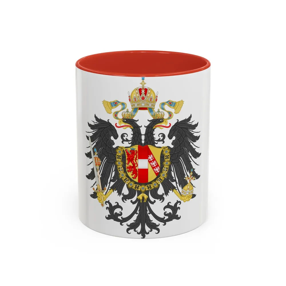 Imperial Coat of Arms of the Empire of Austria (1815) - Accent Coffee Mug 11oz Red - Go Mug Yourself