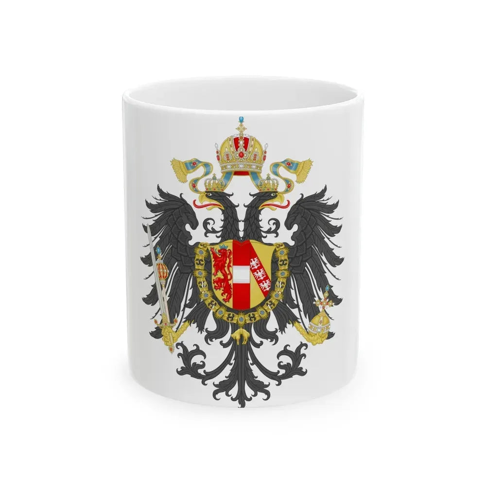 Imperial Coat of Arms of the Empire of Austria (1815) - White Coffee Mug 11oz - Go Mug Yourself