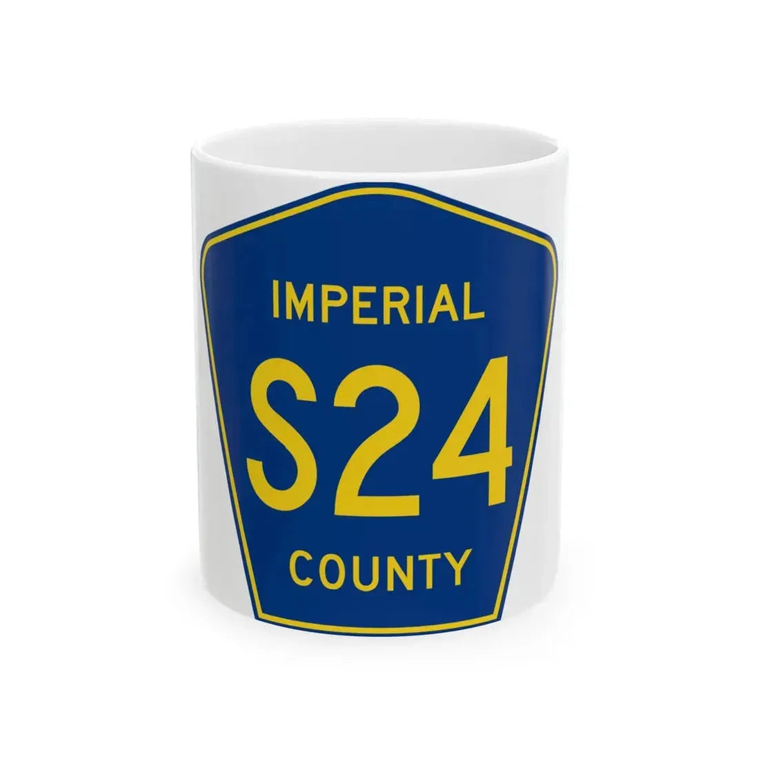 Imperial County S24 (California) (Road Sign) White Coffee Mug 11oz - Go Mug Yourself