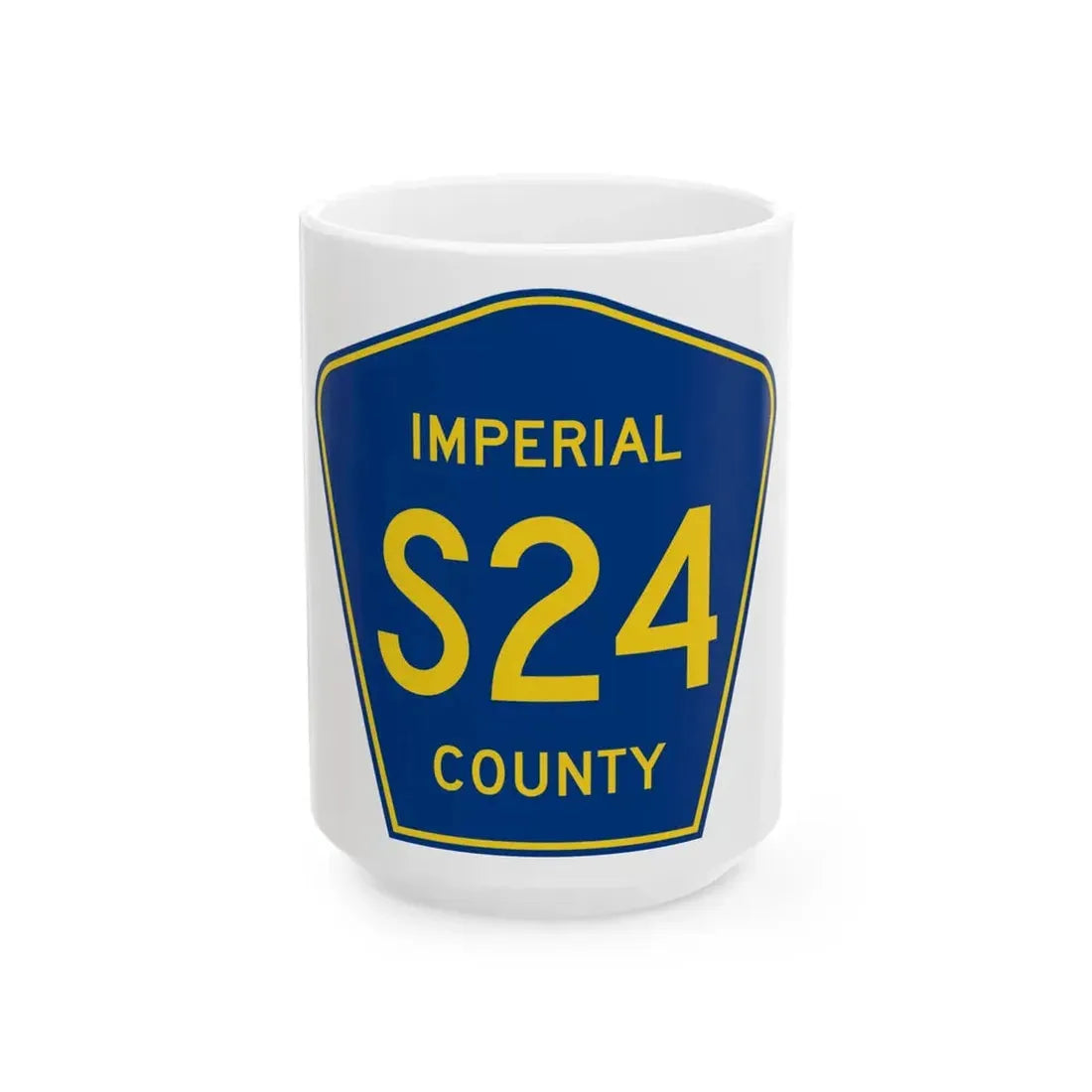 Imperial County S24 (California) (Road Sign) White Coffee Mug 15oz - Go Mug Yourself