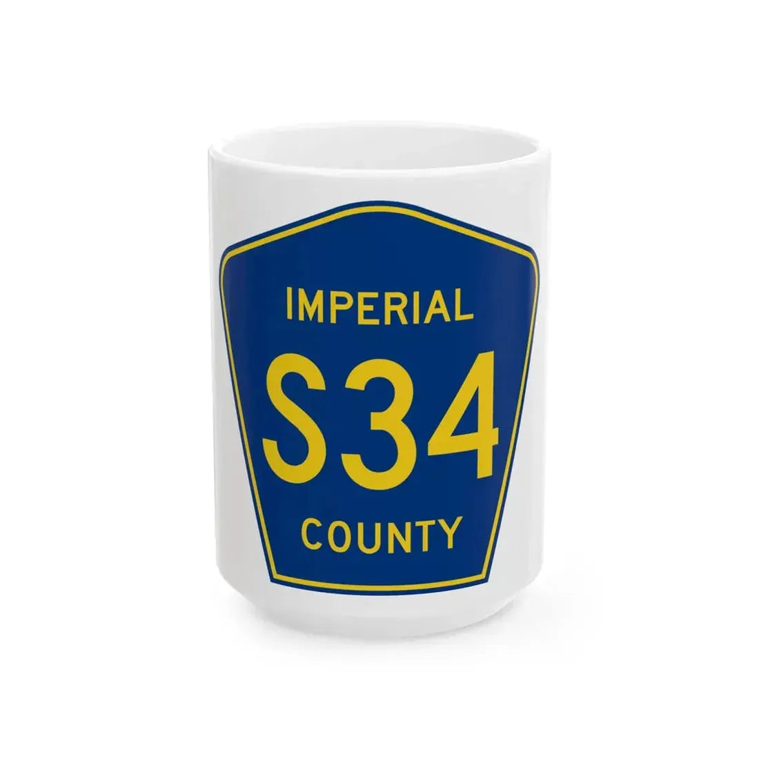 Imperial County S34 (California) (Road Sign) White Coffee Mug 15oz - Go Mug Yourself