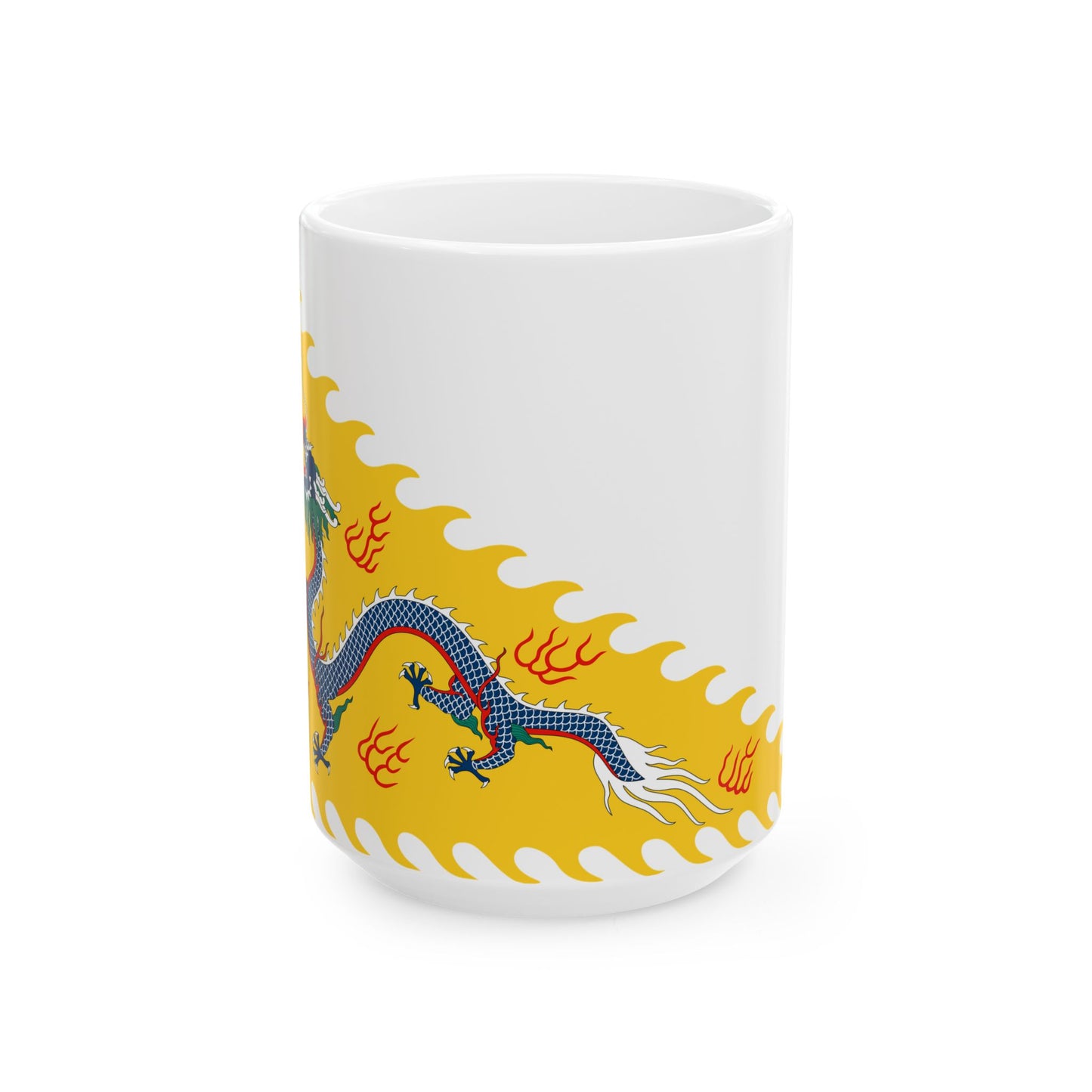 Imperial standard of the Qing Emperor (China) White Coffee Mug-15oz-Go Mug Yourself
