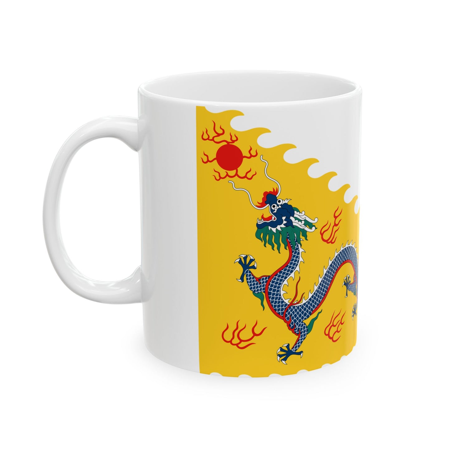 Imperial standard of the Qing Emperor (China) White Coffee Mug-Go Mug Yourself