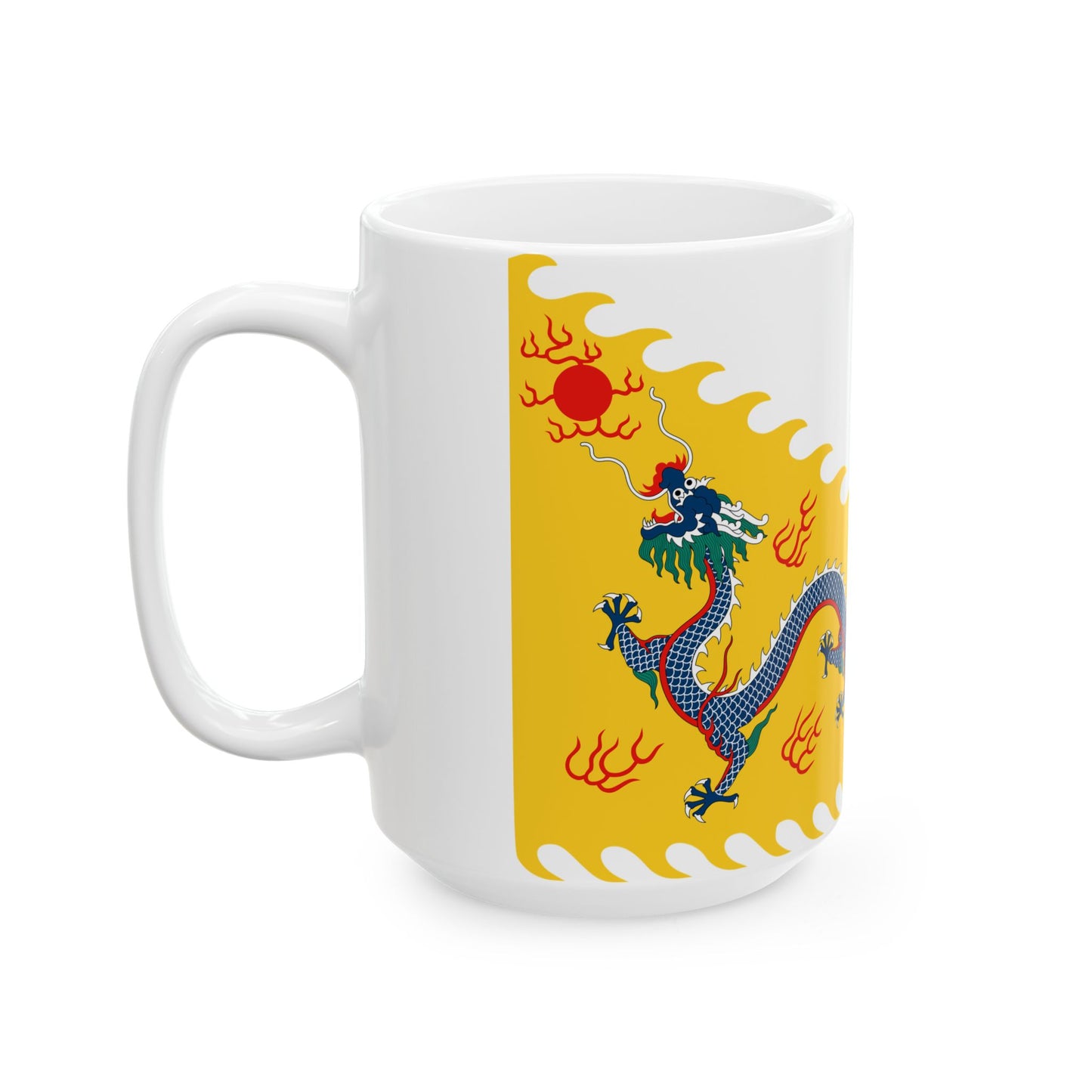 Imperial standard of the Qing Emperor (China) White Coffee Mug-Go Mug Yourself