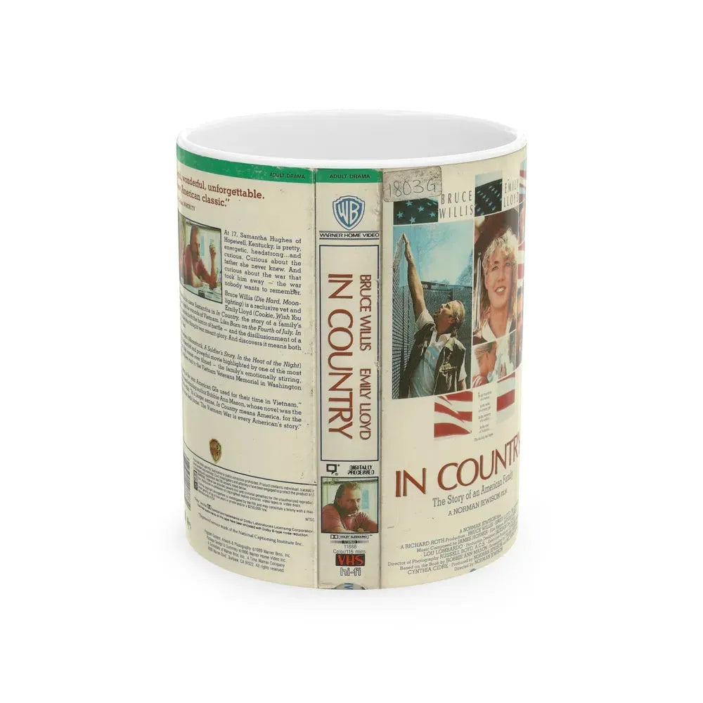 IN COUNTRY BRUCE WILLIS (VHS COVER) - White Coffee Mug 11oz - Go Mug Yourself