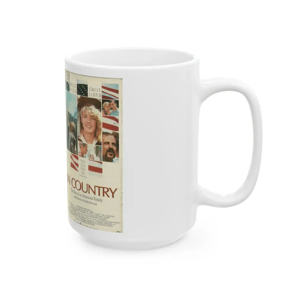 IN COUNTRY BRUCE WILLIS (VHS COVER) - White Coffee Mug - Go Mug Yourself