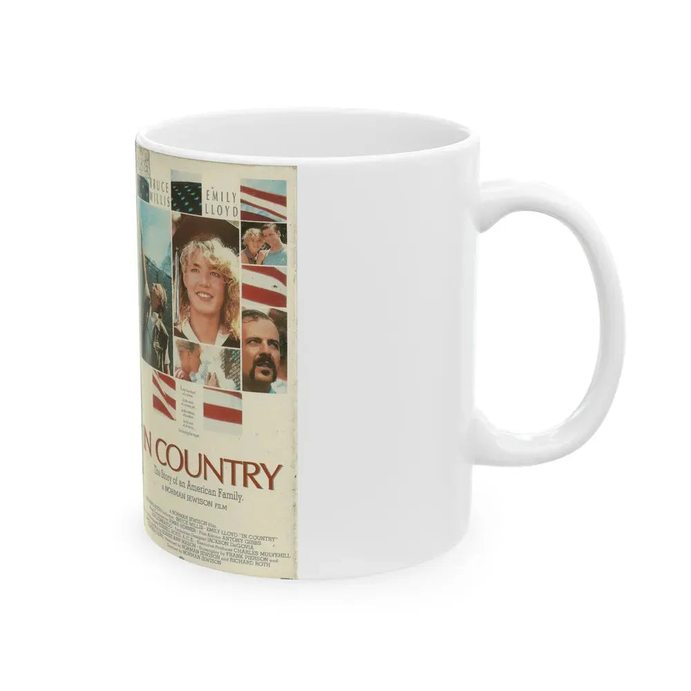IN COUNTRY BRUCE WILLIS (VHS COVER) - White Coffee Mug - Go Mug Yourself