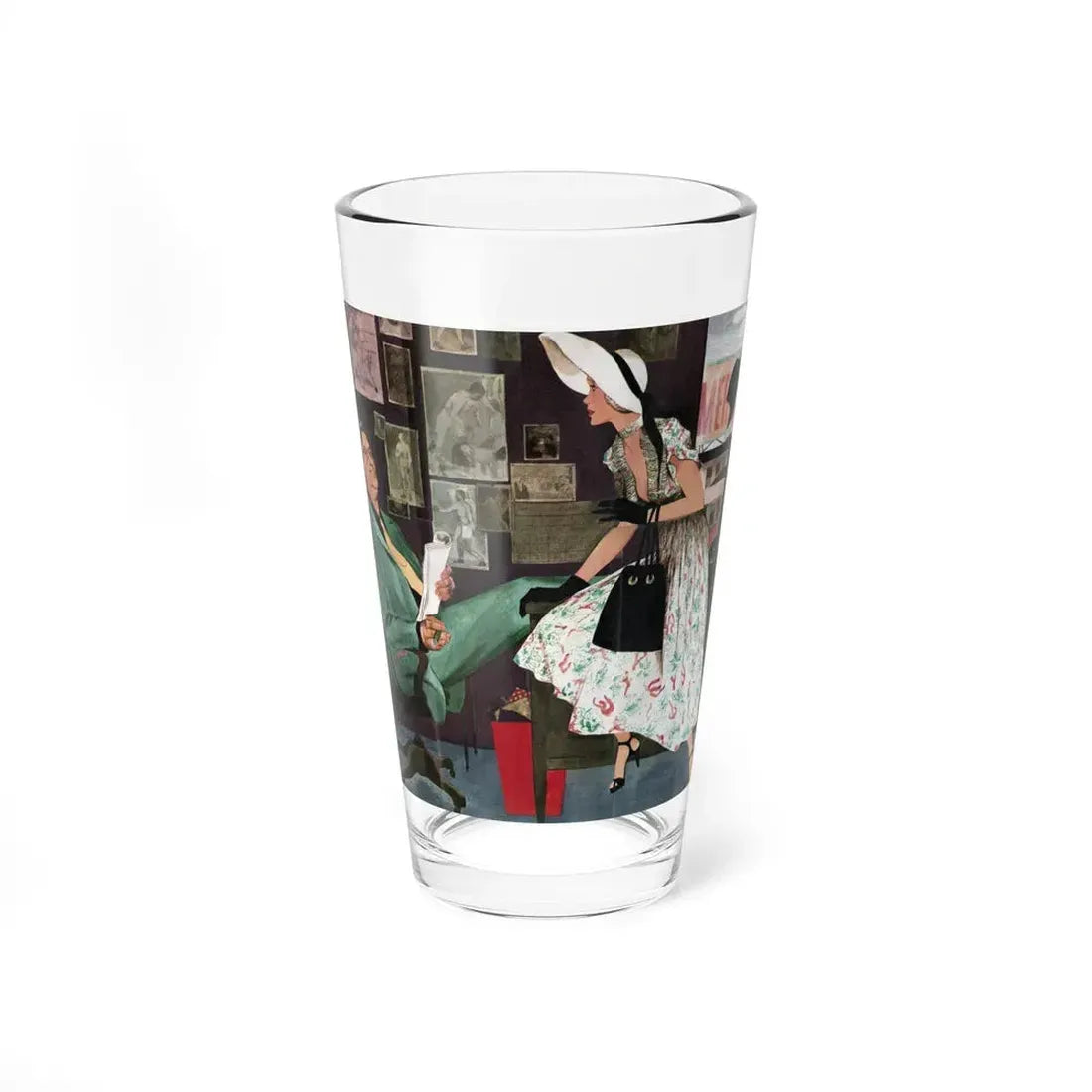 In the Office, Collier's illustration - Pint Glass 16oz 16oz - Go Mug Yourself
