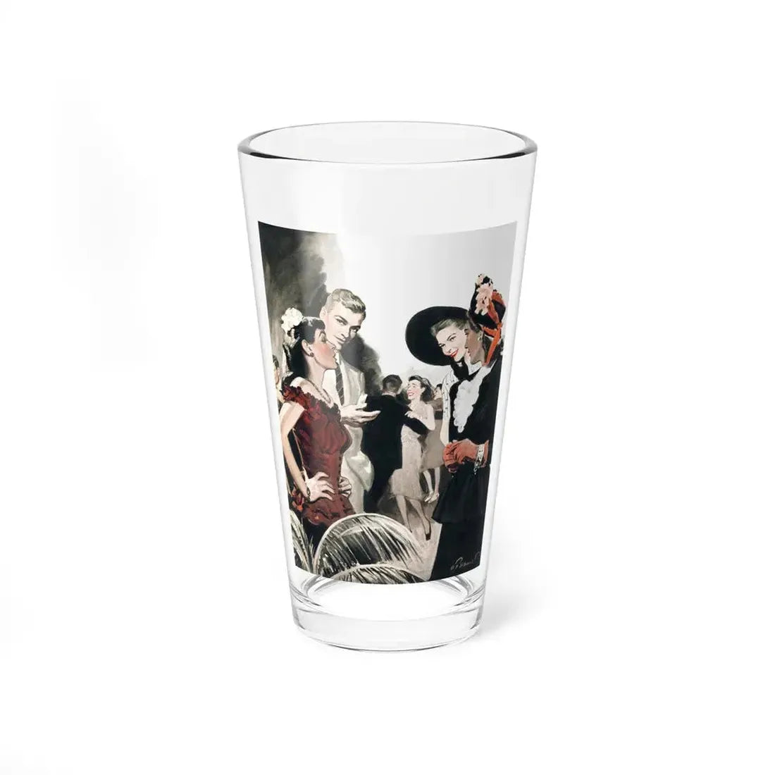 In The Palm Of Her Hand by Duane Decker, Liberty magazine, 1946 - Pint Glass 16oz 16oz - Go Mug Yourself