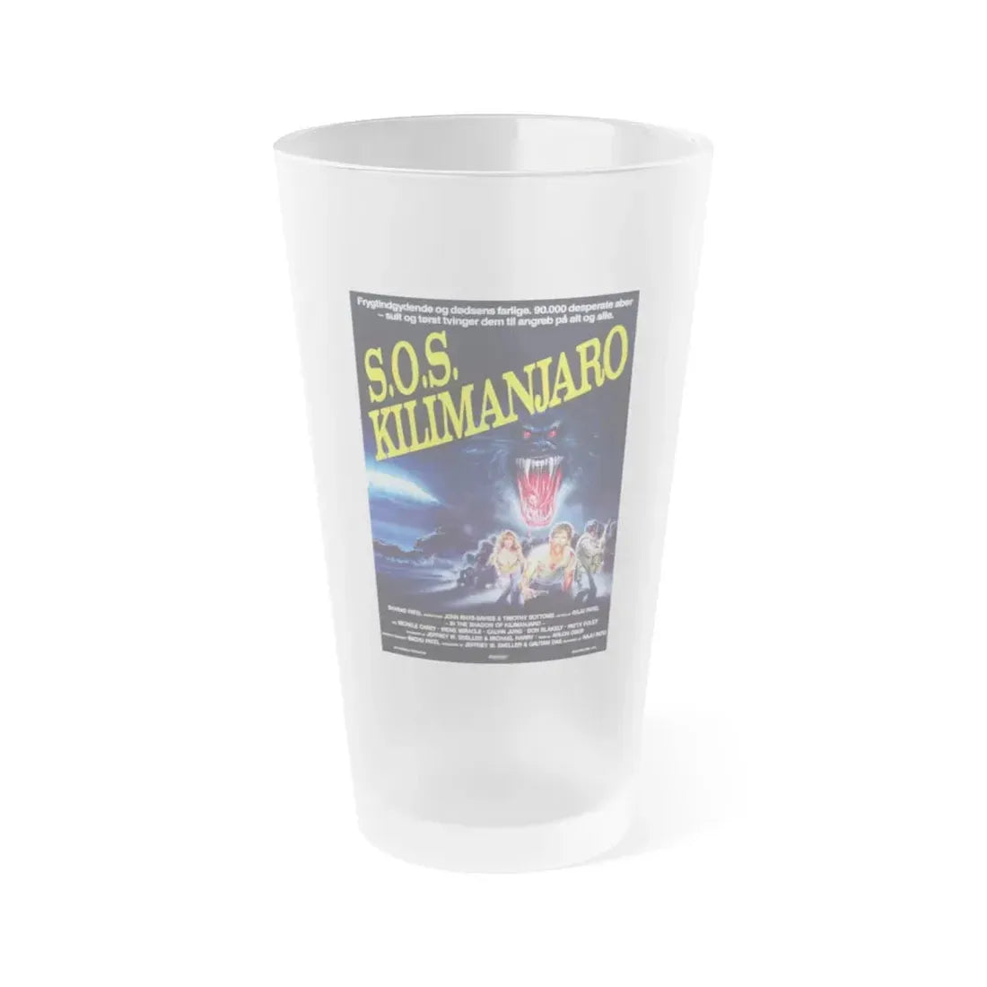 IN THE SHADOW OF KILIMANJARO (DANISH) 1985 Movie Poster - Frosted Pint Glass 16oz 16oz Frosted - Go Mug Yourself