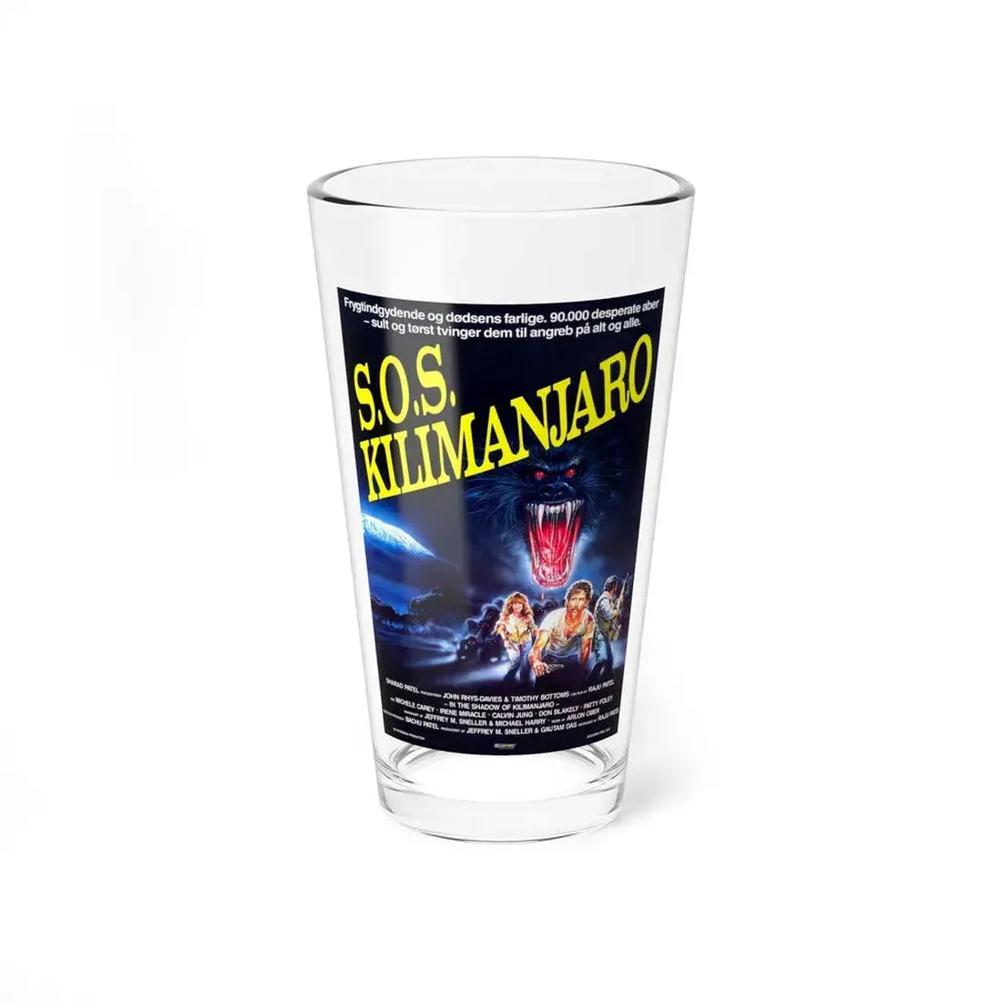 IN THE SHADOW OF KILIMANJARO (DANISH) 1985 Movie Poster - Pint Glass 16oz 16oz - Go Mug Yourself
