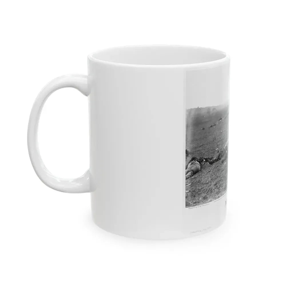 Incidents Of The War. A Harvest Of Death, Gettysburg, July, 1863 (U.S. Civil War) White Coffee Mug - Go Mug Yourself