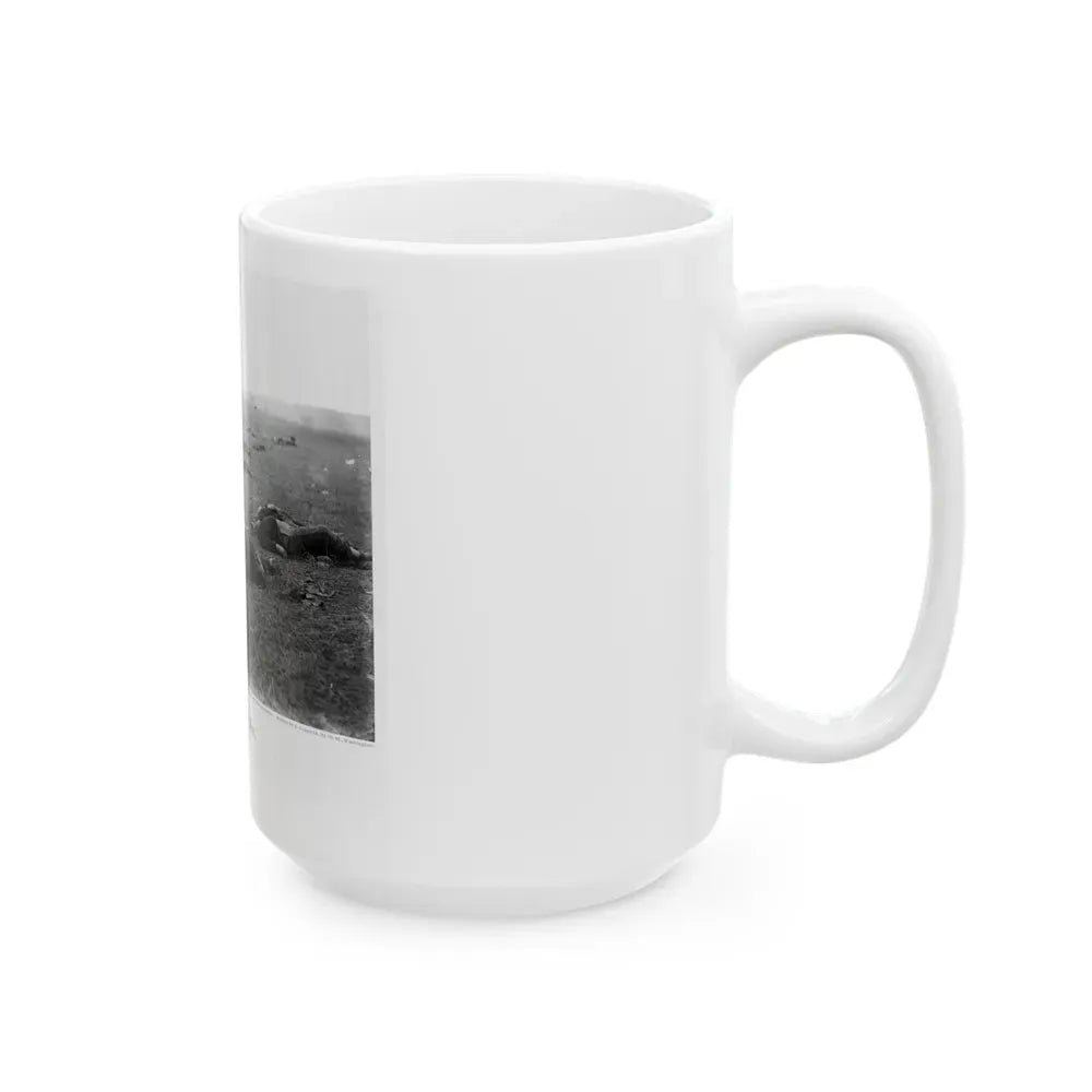 Incidents Of The War. A Harvest Of Death, Gettysburg, July, 1863 (U.S. Civil War) White Coffee Mug - Go Mug Yourself