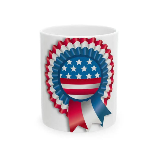 Independence Day of United States ribbon (United States) White Coffee Mug 11oz - Go Mug Yourself