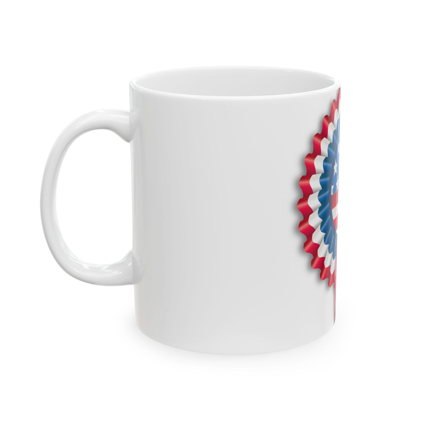 Independence Day of United States ribbon (United States) White Coffee Mug-Go Mug Yourself