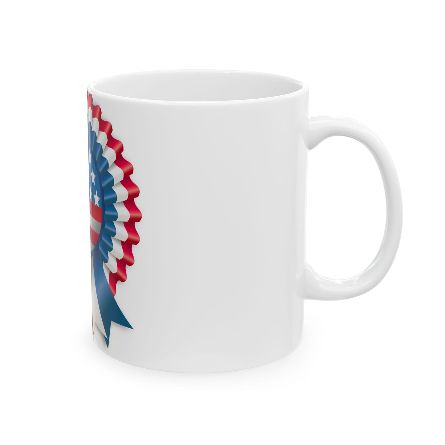 Independence Day of United States ribbon (United States) White Coffee Mug-Go Mug Yourself