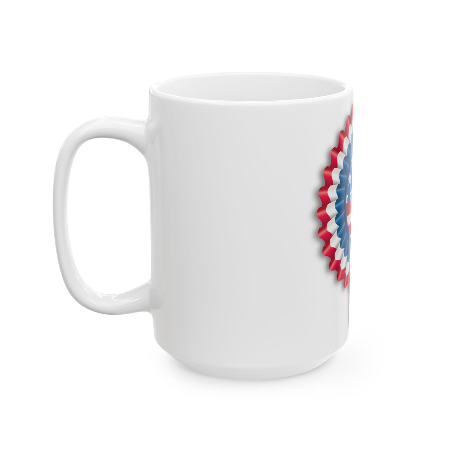 Independence Day of United States ribbon (United States) White Coffee Mug-Go Mug Yourself
